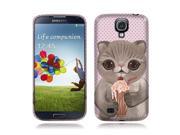 Samsung Galaxy S 4 IV I9500 I9505 I337 Silicone Case TPU Cat Portrait With Milkshake