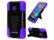 Microsoft Lumia 435 Hard Cover and Silicone Protective Case Hybrid Black Purple w Y Stand
