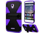 Alcatel OneTouch POP Astro Hard Cover and Silicone Protective Case Hybrid Triad Triangle Black Purple With Stand