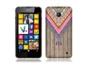 Nokia Lumia 635 Silicone Case TPU Pink Aztec Chevron Feather on Wood