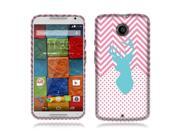 Motorola Moto X 2nd Generation 2014 Silicone Case TPU Teal Deer Hot Pink Monogram