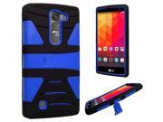 LG G4c Mini Compact H525N Hard Cover and Silicone Protective Case Hybrid Triangle Black Blue With U Stand