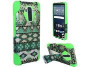 LG G Stylo LS770 G4 Note Hard Cover and Silicone Protective Case Hybrid Mint Green Aztec Neon Green Transformer With Stand