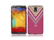 Samsung Galaxy Note 3 III N9005 N9000 Silicone Case TPU Pink Aztec Chevron Feather on Pink Fabric