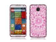 Motorola Moto X 2nd Generation 2014 Silicone Case TPU Pink And White Mandala