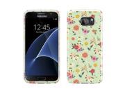 Samsung Galaxy S7 G930 Silicone Case TPU Colorful Flowers on Sea Foam Pattern