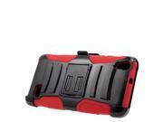 Huawei SnapTo LTE G620 Pronto H891L Hard Cover and Silicone Protective Case Hybrid Black Red Curve Stand w Holster