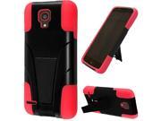 Alcatel OneTouch Conquest 7046T Hard Cover and Silicone Protective Case Hybrid Black Red w Y Stand