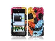 Huawei Ascend Plus H881C Valiant Y301 Hard Case Cover Colorful Skull Full Rhinestones
