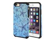 Apple iPhone 6s 4.7 2nd Gen Hard Cover and Silicone Protective Case Hybrid Blue Starfish Pattern Black