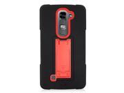 LG G4c Mini Compact H525N Hard Cover and Silicone Protective Case Hybrid Black Red Dual With Vertical Stand