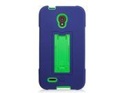Alcatel OneTouch Conquest 7046T Hard Cover and Silicone Protective Case Hybrid Blue Green Dual With Vertical Stand