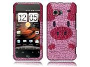 HTC Incredible ADR6300 Hard Case Cover Pon Pon Pig w Full Bling Stones