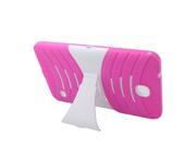 Samsung Galaxy Tab 4 8.0 T330 Hard Cover and Silicone Protective Case Hybrid Hot Pink White Stand