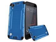 HTC Desire 530 630 Protector Cover Case Hybrid Brushed Metal Dark Blue Black Combat Robust