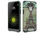 LG G5 H850 VS987 Hard Cover and Silicone Protective Case Hybrid Paris Tower Black Fusion