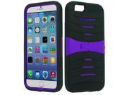 Apple iPhone 6 iPhone 6s Hard Cover and Silicone Protective Case Hybrid Black Purple w Stand