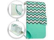ZTE Speed N9130 Pouch Case Cover Teal Green Chevron Horizontal Flap Credit Card With Strap