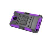 Samsung Galaxy Note 3 III N9005 N9000 Protector Cover Case Hybrid Black Purple Curve Stand Holster