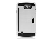 LG Optimus Zone 3 VS425PP Spree K120 K4 Protector Case Hybrid Silver BLK Brushed Card Wallet 02