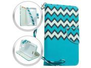 LG Tribute LS660 F60 MS359 VS810PP Pouch Case Cover Teal BL Chevron Flap Credit Card Strap