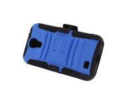 Samsung Galaxy S 4 I9500 I9505 I337 Protector Cover Case Hybrid Blue Black Curve Stand Holster