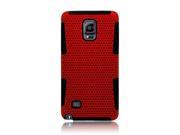Samsung Galaxy Note 4 N910 Hard Cover and Silicone Protective Case Hybrid Perforated Red Black