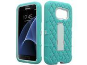 Samsung Galaxy S7 G930 Protector Cover Case Hybrid Teal BL WHT Symbiosis Stand Sparkle Stones New