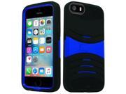 Apple iPhone 5 5S SE Hard Cover and Silicone Protective Case Hybrid Black Dark Blue With Stand