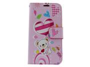Samsung Galaxy Grand Prime G530 Pouch Case Cover Bear Horizontal Flap Credit Card With Strap