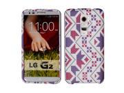LG Optimus G2 D800 D801 D802 LS980 Hard Case Cover Pink Purple White Interweave Texture