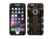 Apple Iphone 6 Plus iPhone 6s Plus Protector Case Hybrid Fusion Elephant Head Aztec Wooden Teal
