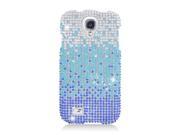 Samsung Galaxy S 4 I9500 I9505 I337 Hard Case Cover Large Waterfall Blue w Sparkle Rhinestones