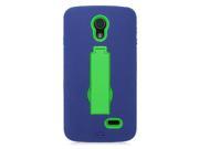 LG Lucid 3 VS876 Hard Cover and Silicone Protective Case Hybrid Blue Green Symbiosis w Stand