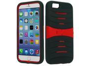 Apple iPhone 6 iPhone 6s Hard Cover and Silicone Protective Case Hybrid Black Red w Stand