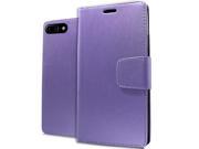 Apple iPhone 7 Plus 5.5 Pouch Case Cover Purple Brushed Wallet Card