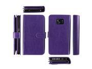 Samsung Galaxy S7 G930 Pouch Case Cover Purple Horizontal Flap Credit Card