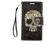 Apple iPhone 5 iPhone 5S iPhone SE Pouch Case Cover Skull Horizontal Flap Credit Card With Strap