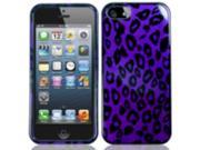 Apple iPhone 5 iPhone 5S iPhone SE Hard Case Cover Purple Black Leopard