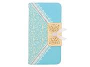 Samsung Galaxy Avant G386T Pouch Case Cover Lite Blue PU Leather With Lace Pattern