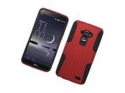 LG G Flex LS995 D958 D950 Hard Cover and Silicone Protective Case Hybrid Perforated Red Black