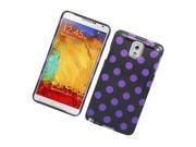 Samsung Galaxy Note 3 III N9005 N9000 Hard Case Cover Dots Black Purple