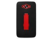 Motorola Droid Turbo XT1254 Protector Cover Case Hybrid Black Red Symbiosis With Vertical Stand