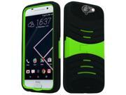 HTC One A9 Aero Hard Cover and Silicone Protective Case Hybrid Black Neon Green With Stand