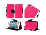 Apple iPhone 7 Plus 5.5 Pouch Case Cover Hot Pink Premium PU Leather Flip Wallet Credit Card