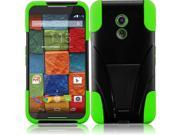 Motorola Moto X 2014 2nd Generation Protector Cover Case Hybrid Black Neon Green Y Stand