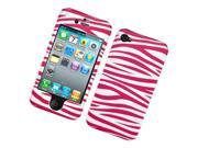 Apple iPhone 4 iPhone 4S Hard Case Cover Zebra Skin Pink White Texture