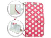 ZTE Obsidian Z820 Pouch Case Cover Hot Pink White Polka Dot Horizontal Flap Credit Card With Strap
