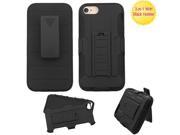 For iPhone 7 / 8 Black/Black Advanced Armor Stand Protector Cover w/ Holster For iPhone 7 / 8 Black/Black Advanced Armor Stand Protector Cover w/ Holster