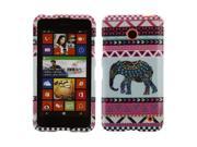 Nokia Lumia 630 Lumia 635 Hard Case Cover Blue Elephant Aztec